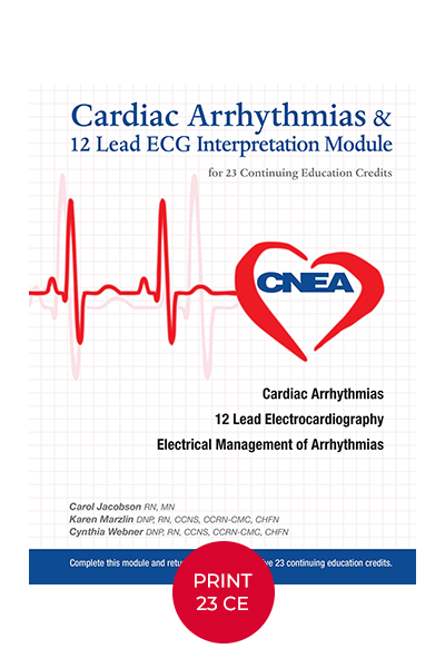 Cardiac Arrhythmias & 12 Lead ECG Interpretation Learning Print Module 23 Continuing Education Credits